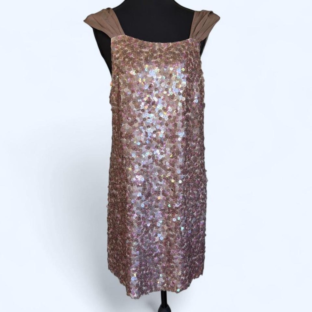 BCBG-MAXAZRIA Silky blush‎ sequin dress